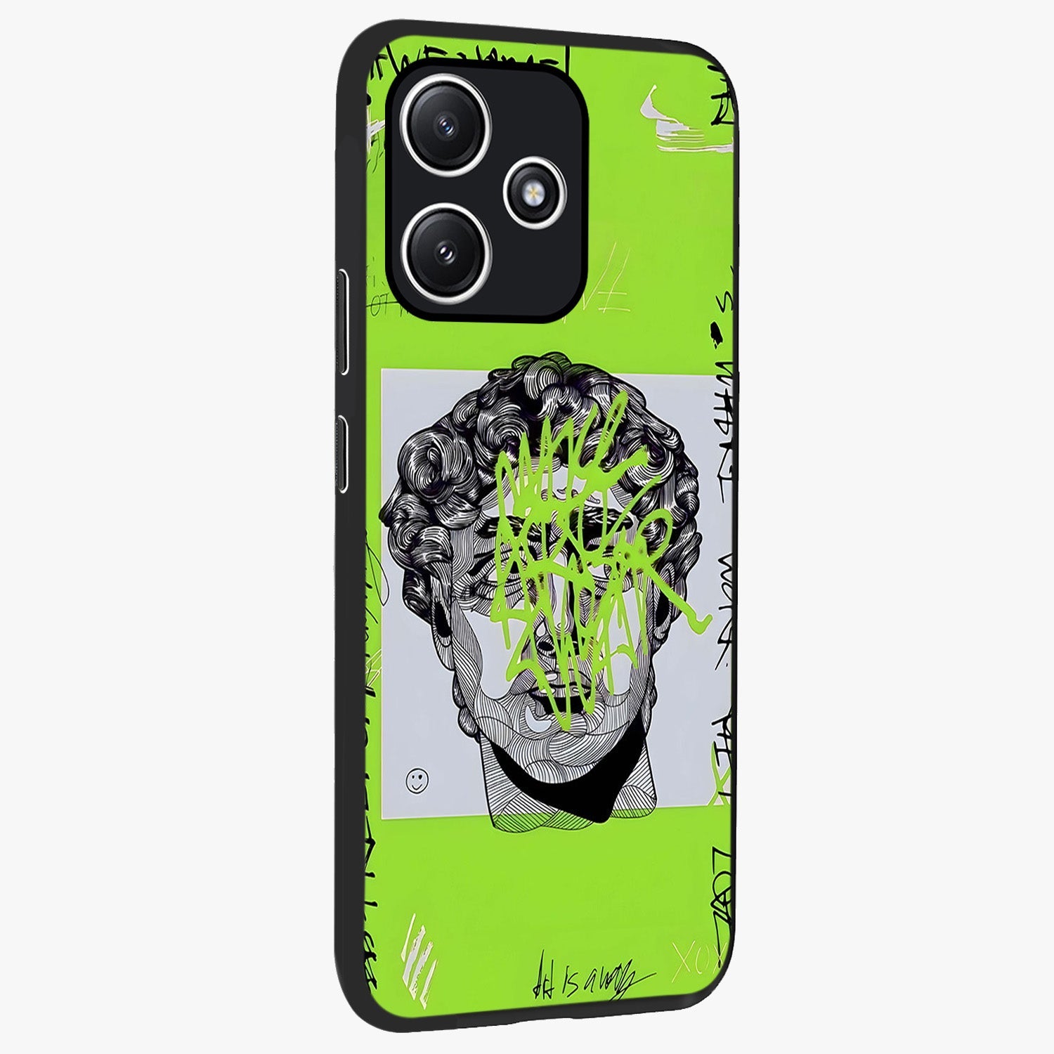 Neo Graffiti Rebellion Glass Case upright view showcasing colorful graffiti artwork with bold modern street style.