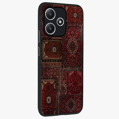 Persian Velvet Tale Glass Case upright view showcasing elegant Persian artwork with classic heritage theme.