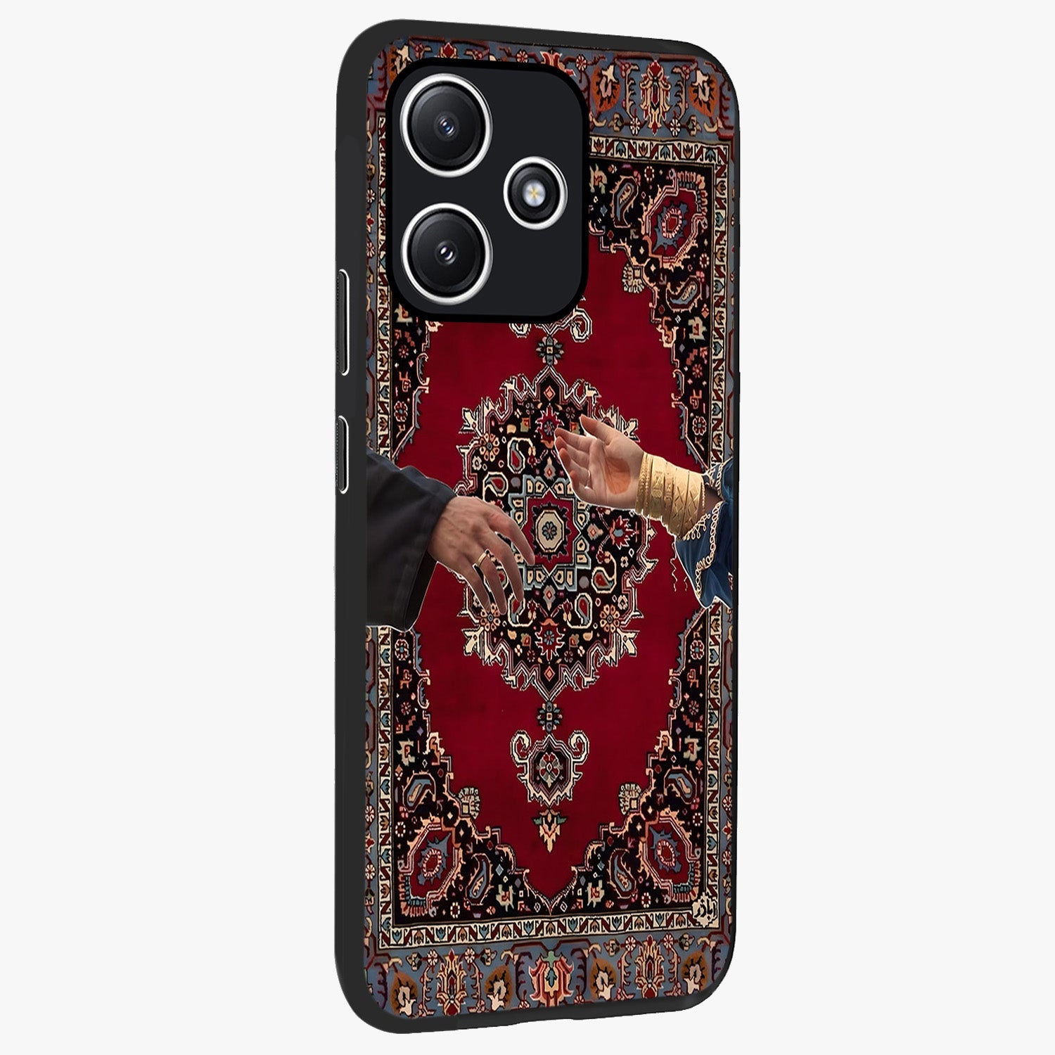 Royal Touch Reach Glass Case upright view showcasing stylish royal inspired artwork with graceful theme.