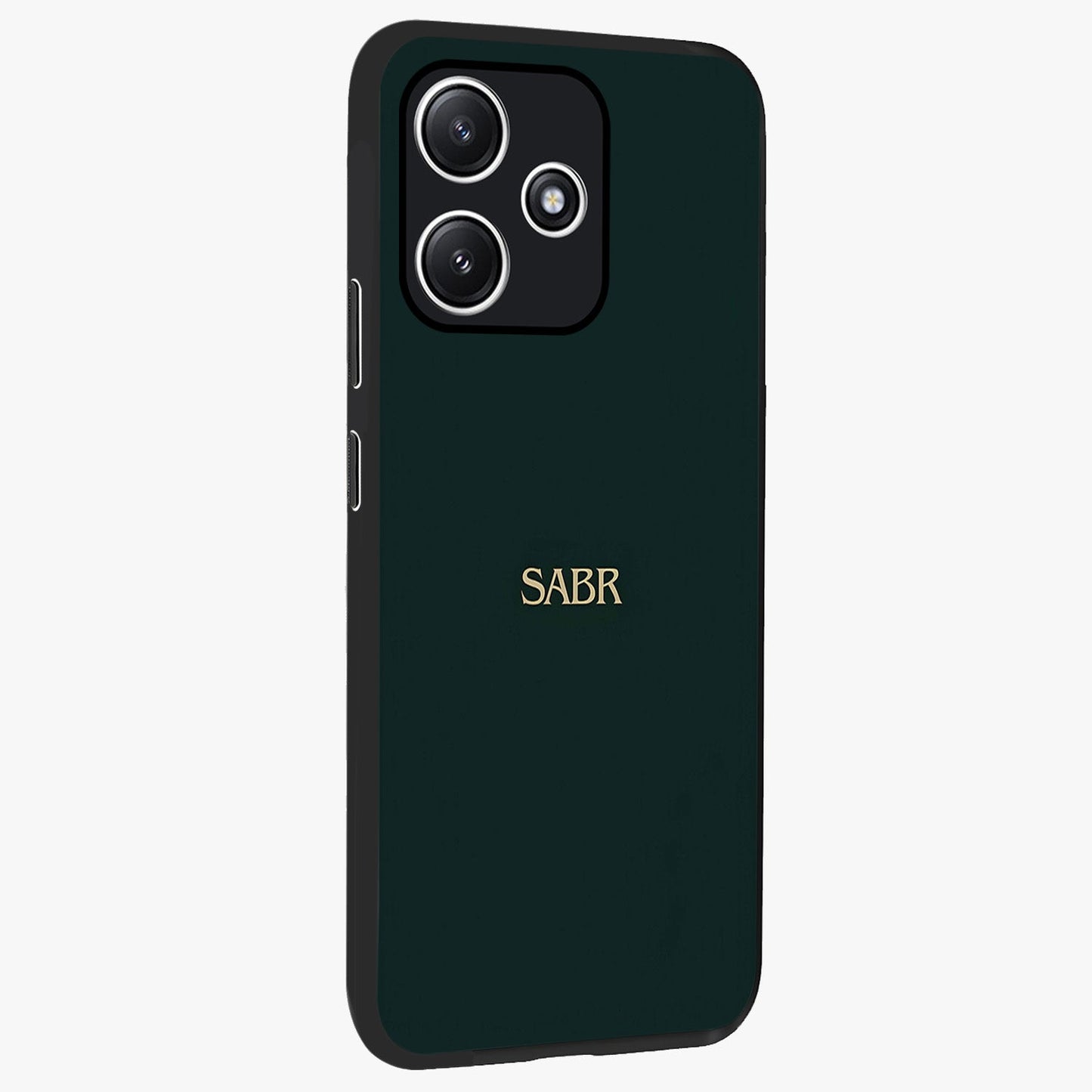 Sabr Minimal Patience Glass Case upright view showcasing calm minimalist artwork with motivational patience theme.