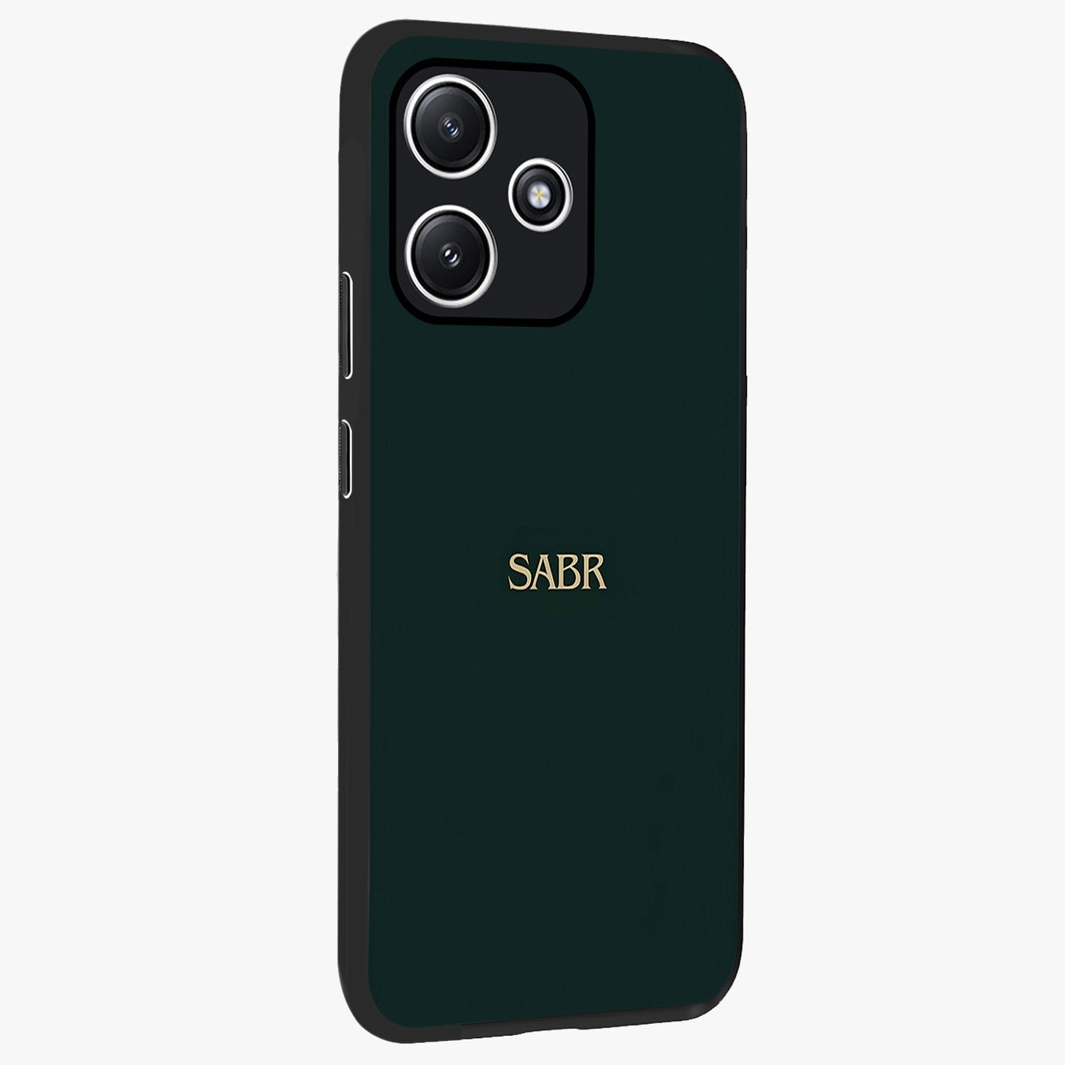 Sabr Minimal Patience Glass Case upright view showcasing calm minimalist artwork with motivational patience theme.