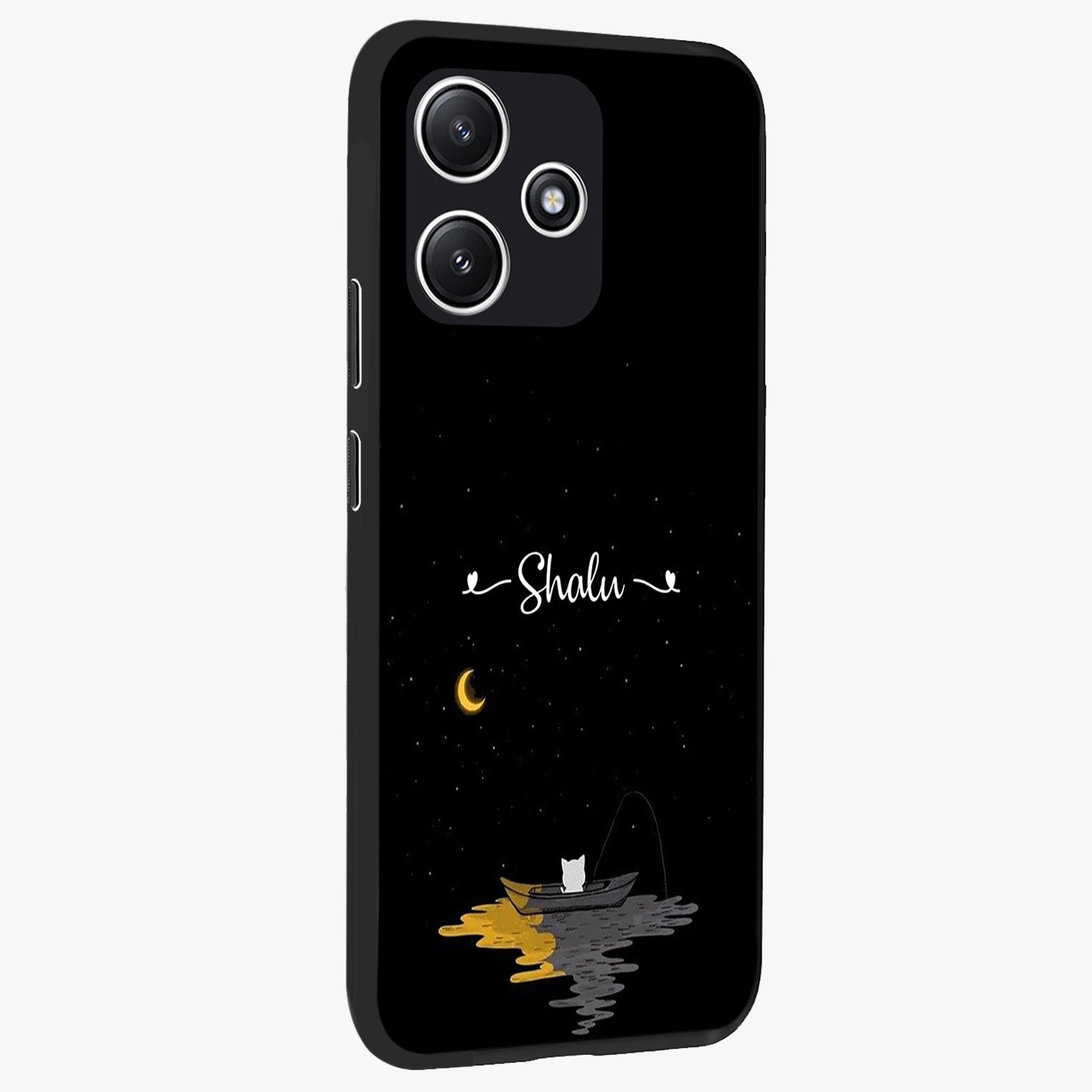 Silent Night Row Glass Case upright view showcasing tranquil night artwork with serene landscape theme.