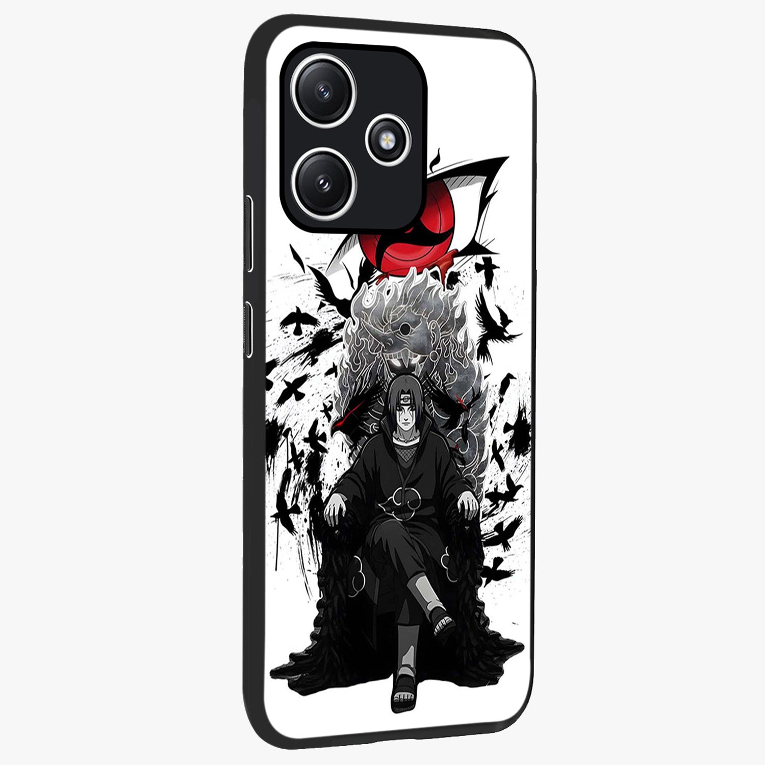 Uchiha Shadow Throne Glass Case upright view showcasing magical underwater galaxy artwork with vibrant cosmic theme.