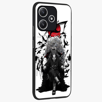 Uchiha Shadow Throne Glass Case upright view showcasing magical underwater galaxy artwork with vibrant cosmic theme.