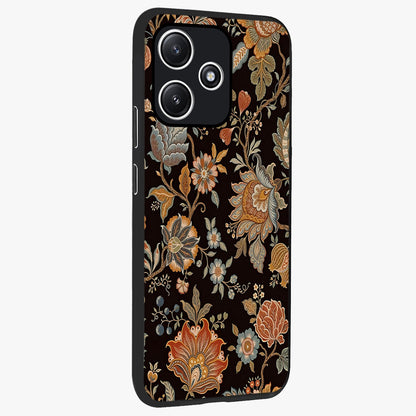 Vintage Floral Dream Glass Case upright view showcasing delicate floral artwork with timeless vintage theme.