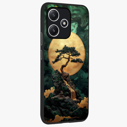 Zen Moon Rise Glass Case upright view showcasing serene moon artwork with tranquil night theme.