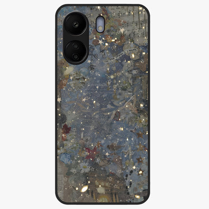 Aesthetic Astrolophia Glass Case showing flat back view with dreamy aesthetic design and glossy glass finish.