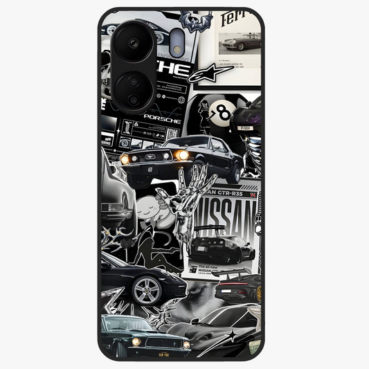 Aesthetic Dark Love Glass Case showing flat back view with dark romantic artwork and glossy glass finish.