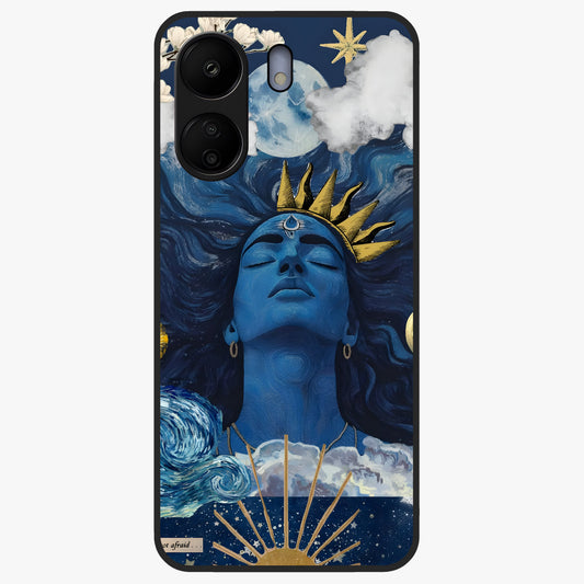 Aesthetic Lord Shiva Glass Case showing flat back view with divine Shiva artwork and glossy glass finish.