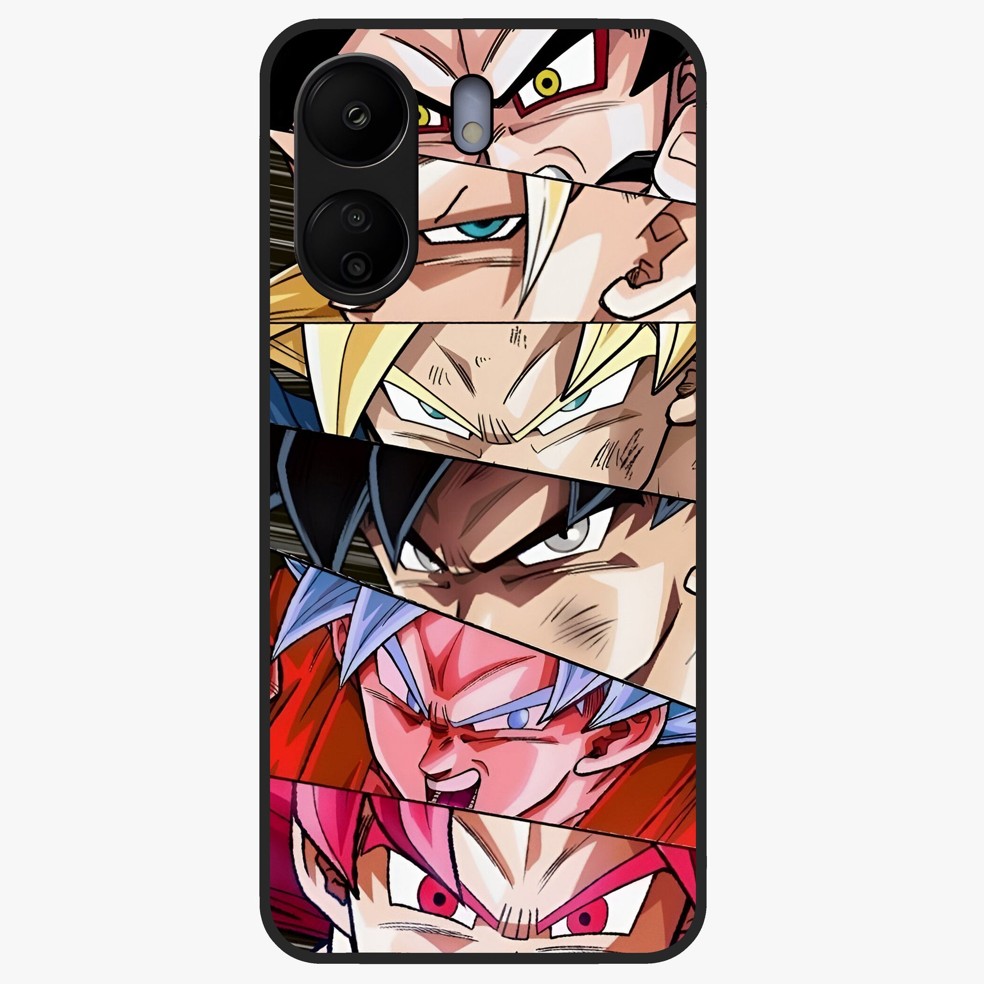 Anime Character Glass Case showing flat back view with vibrant anime artwork and glossy glass finish.