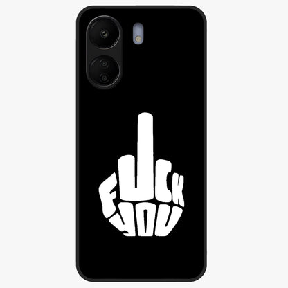 Rebel Mode On Glass Case showing flat back view with bold rebellious typography artwork and glossy glass finish.