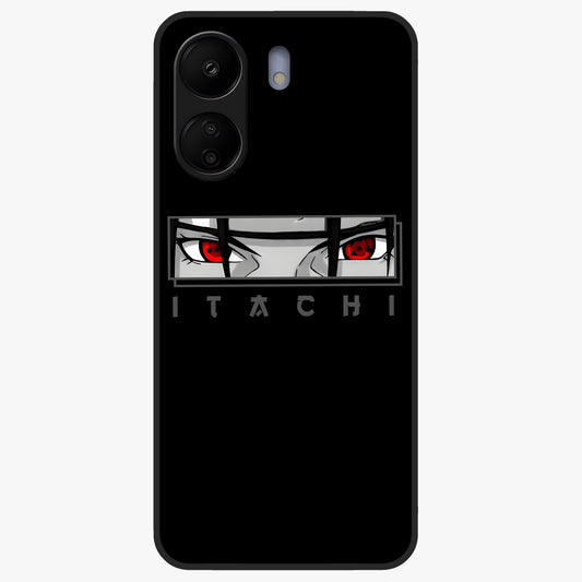 Scarlet Gaze Dominance Glass Case showing flat back view with striking red themed artwork and glossy glass finish.