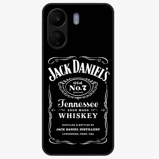 Vintage Whiskey Heritage Glass Case showing flat back view with classic whiskey inspired artwork and glossy glass finish.