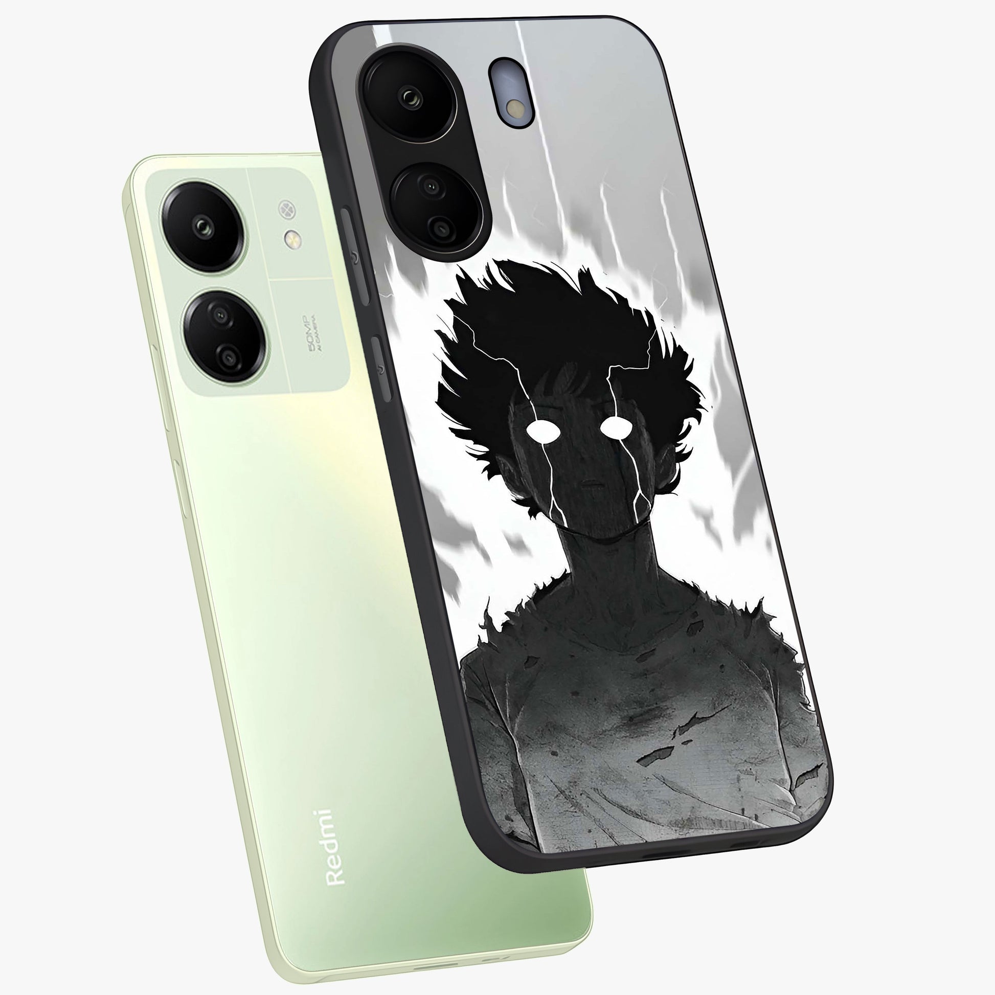 Awakened Inner Rage Glass Case displayed in angled mockup highlighting powerful graphic design and bold artistic theme.