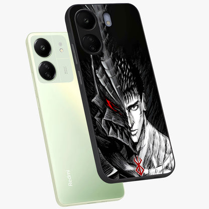 Berserker Blood Oath Glass Case displayed in angled mockup highlighting dark fantasy graphic design and powerful theme.