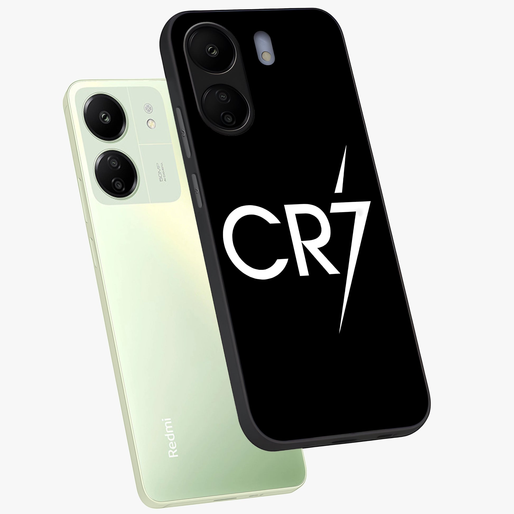 Cr7 Elite Strike Glass Case displayed in angled mockup highlighting powerful sports graphic with bold athletic theme.
