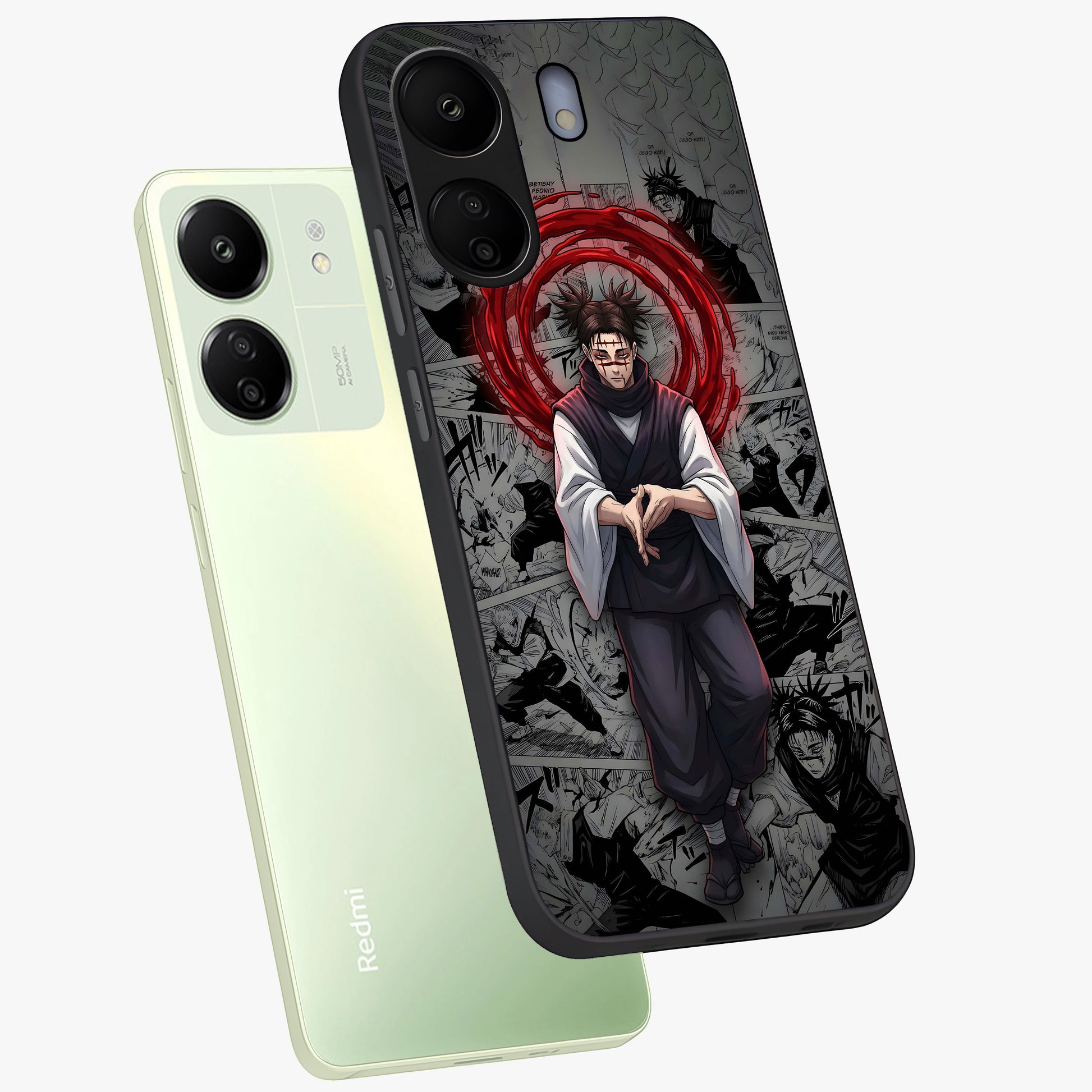 Cursed Ritual Ascension Glass Case displayed in angled mockup highlighting mystical ritual illustration with supernatural aesthetic.