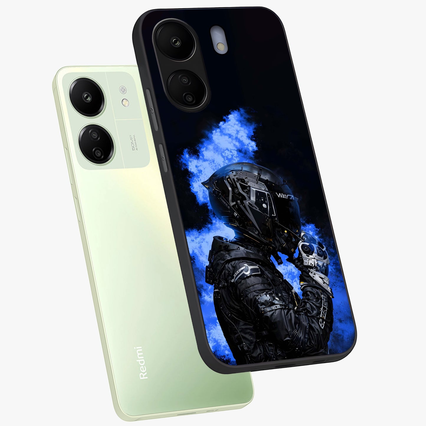 Cyber Sentinel Protocol Glass Case displayed in angled mockup highlighting digital cyber design with sci-fi aesthetic style.
