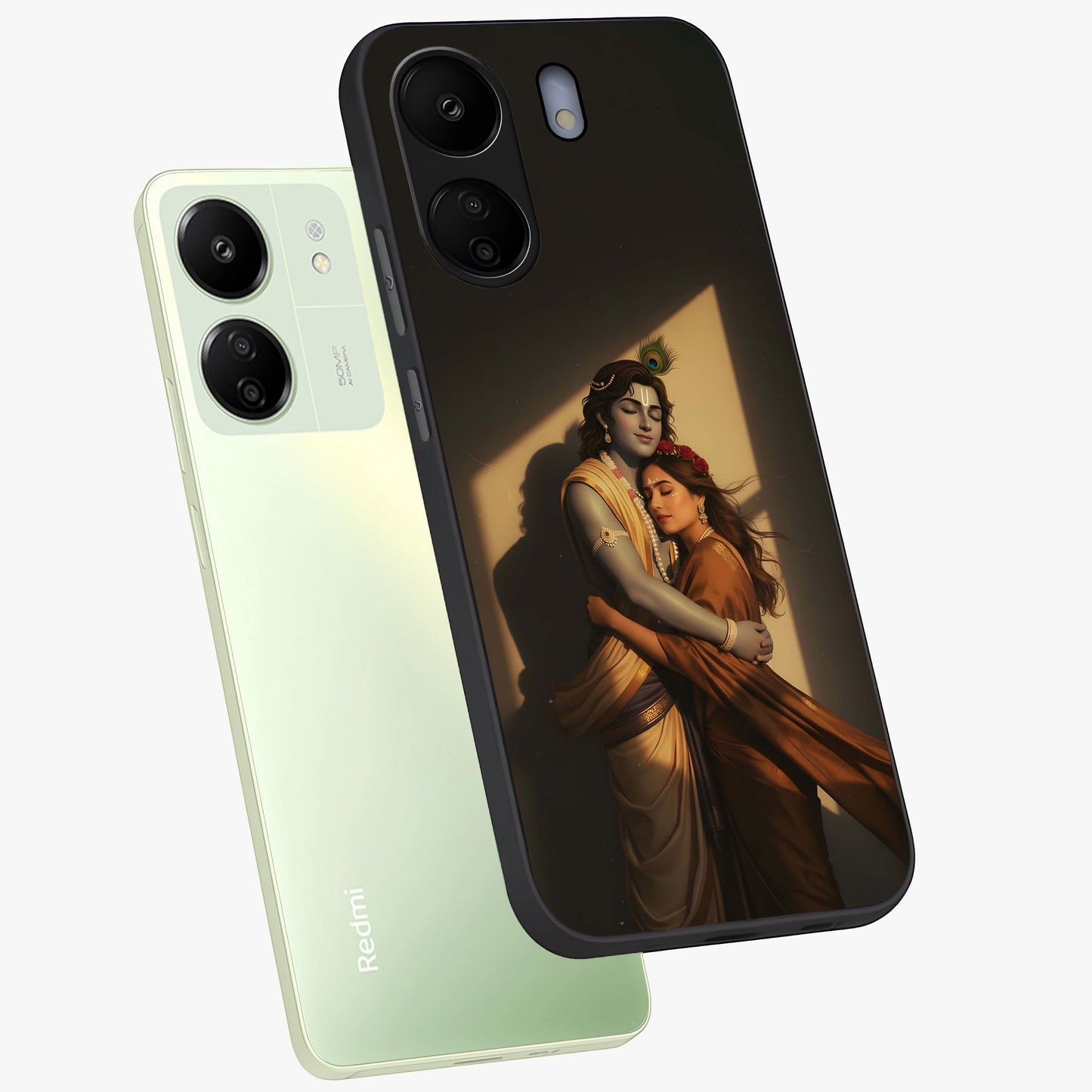 Divine Eternal Love Glass Case displayed in angled mockup highlighting elegant divine inspired design with peaceful aesthetic.