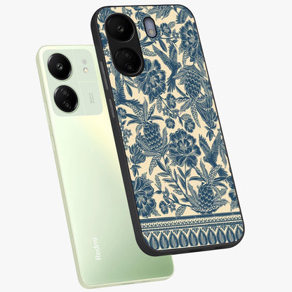 Heirloom Wild Bloom Glass Case displayed in angled mockup highlighting botanical bloom design with classic aesthetic style.