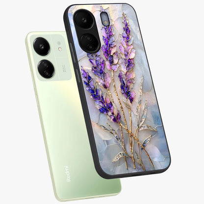 Lavender Dream Glow Glass Case displayed in angled mockup highlighting dreamy purple glow design with soft artistic style.