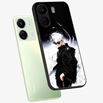 Limitless Shadow King Glass Case displayed in angled mockup highlighting dramatic dark hero design with intense aesthetic.