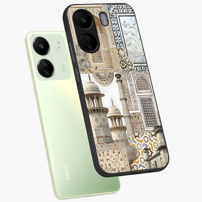 Mughal Marble Legacy Glass Case displayed in angled mockup highlighting elegant heritage marble artwork with royal aesthetic.