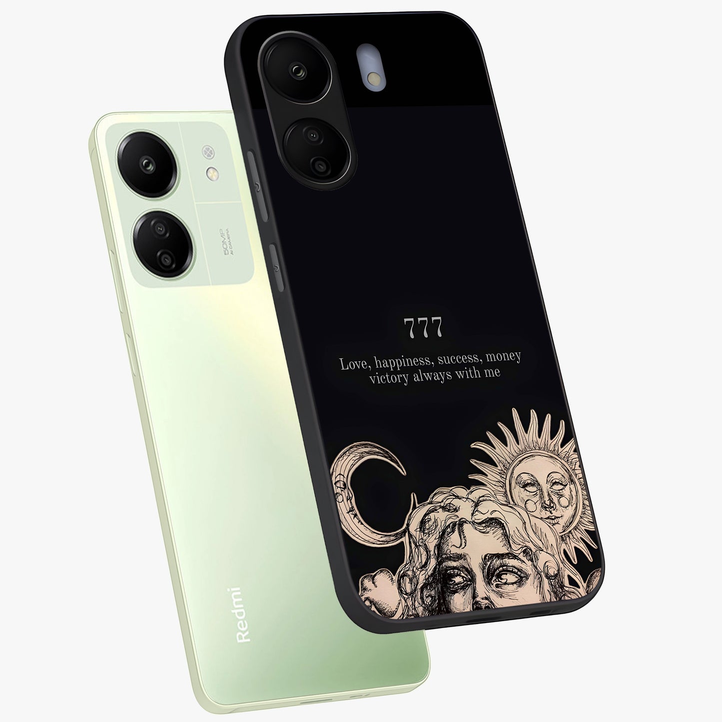 Mystic Victory Aura Glass Case displayed in angled mockup highlighting energetic aura design with bold mystical aesthetic.