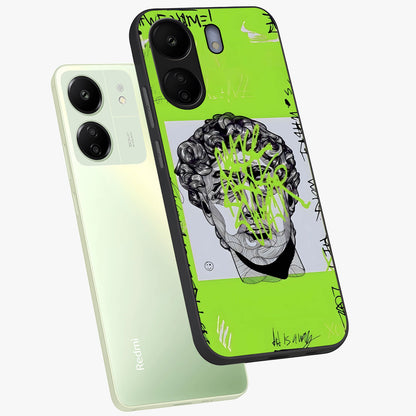 Neo Graffiti Rebellion Glass Case displayed in angled mockup highlighting urban street art design with rebellious aesthetic.
