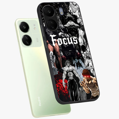 Relentless Power Focus Glass Case displayed in angled mockup highlighting bold statement design with modern aesthetic style.