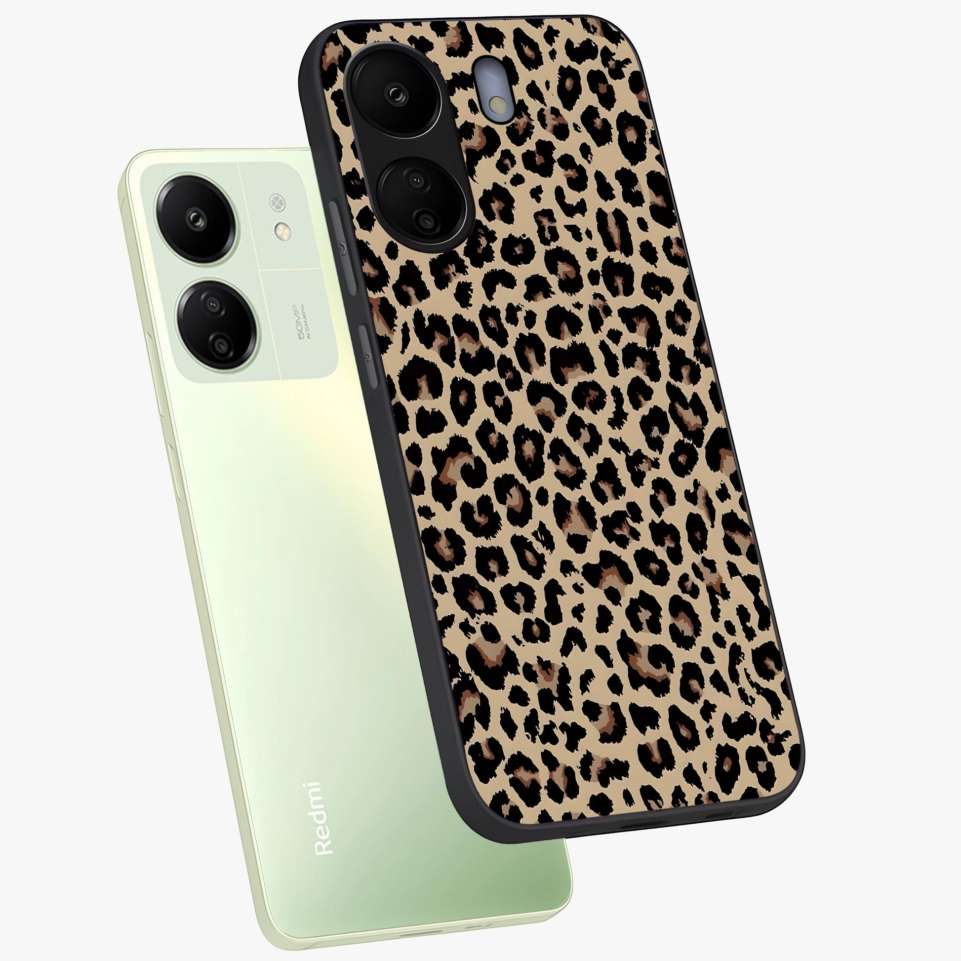 Savage Chic Pattern Glass Case displayed in angled mockup highlighting bold fashion inspired design with chic aesthetic.