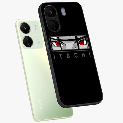 Scarlet Gaze Dominance Glass Case displayed in angled mockup highlighting intense visual design with bold scarlet aesthetic.