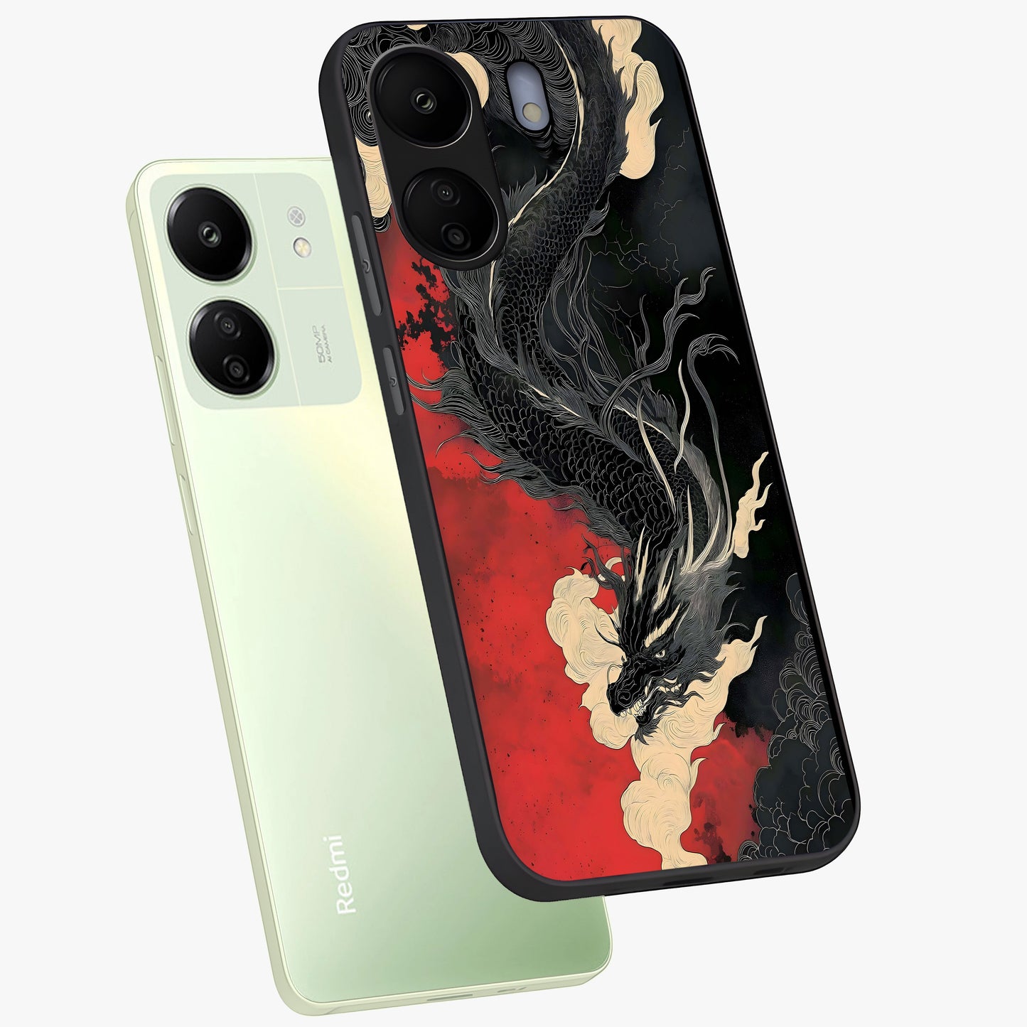 Shadow Dragon Fury Glass Case displayed in angled mockup highlighting powerful dragon illustration with dark fantasy aesthetic.