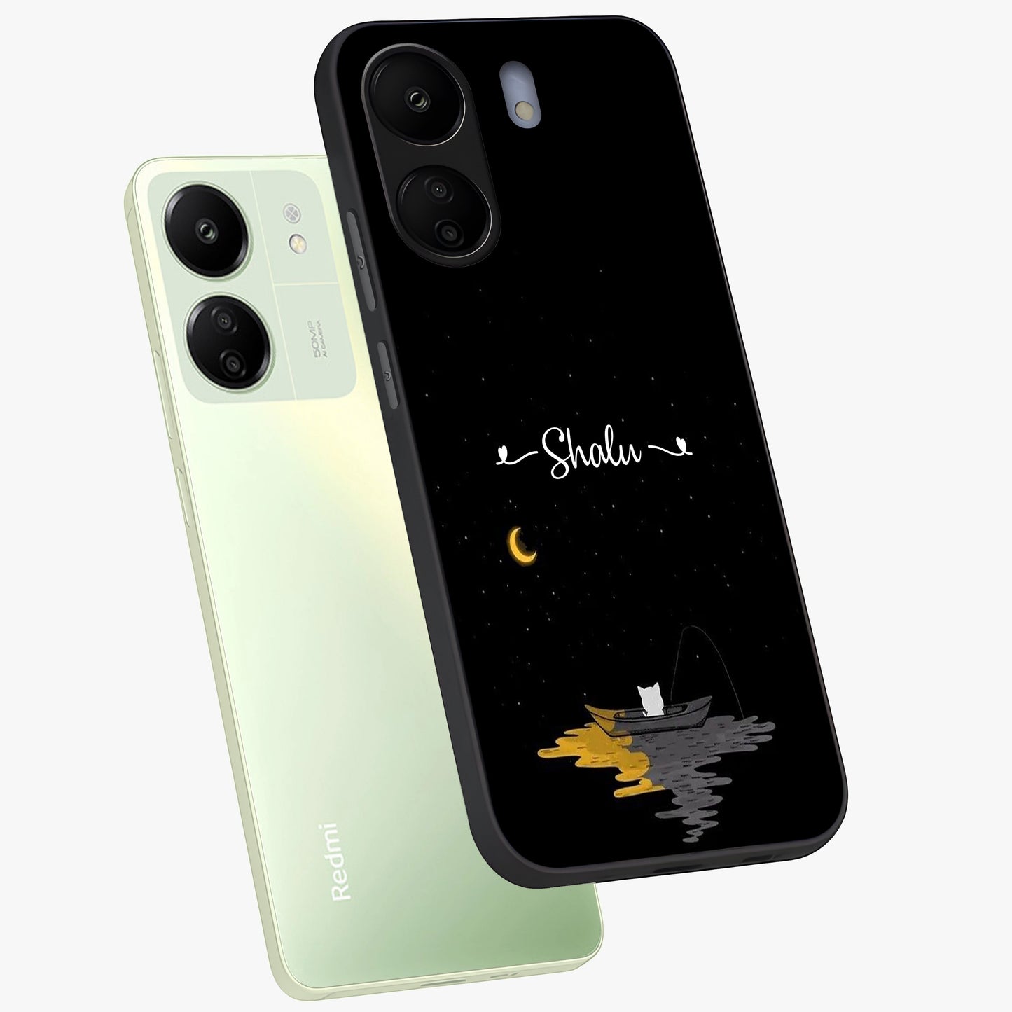 Silent Night Row Glass Case displayed in angled mockup highlighting peaceful evening design with dreamy night aesthetic.