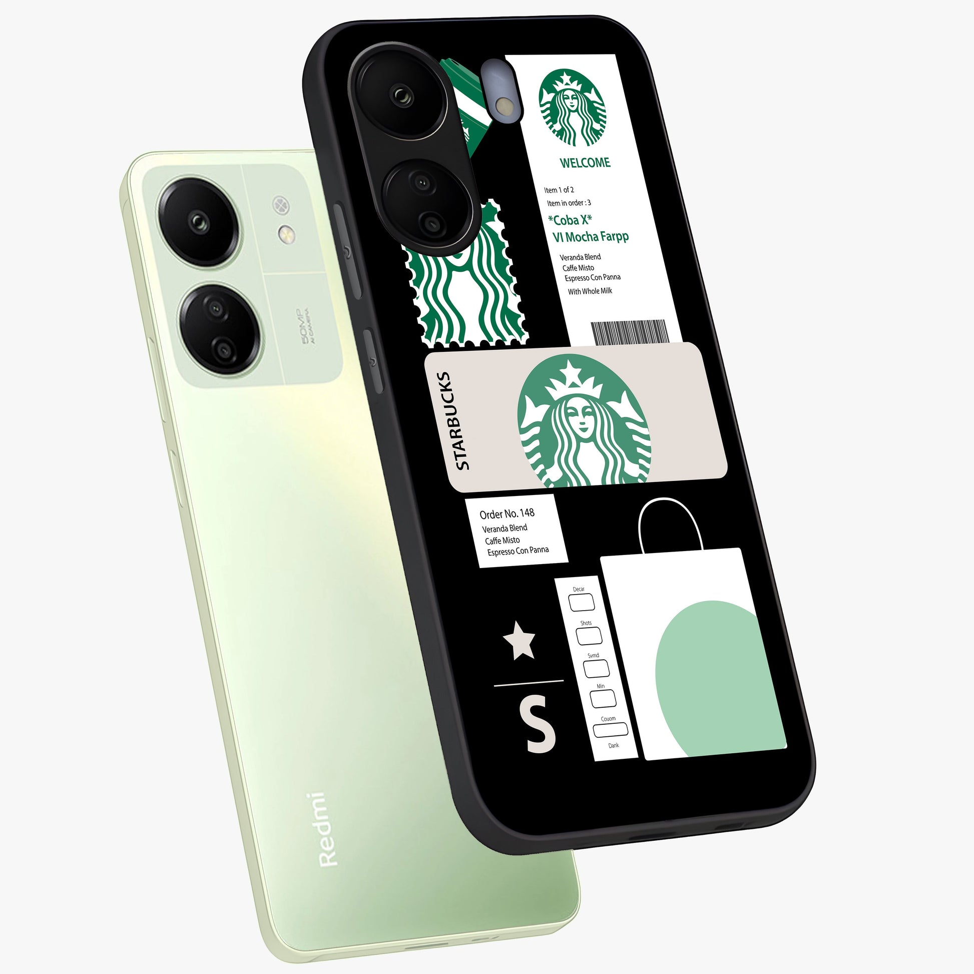 Starbucks Mocha Glass Case displayed in angled mockup highlighting stylish mocha themed design with cozy café aesthetic.