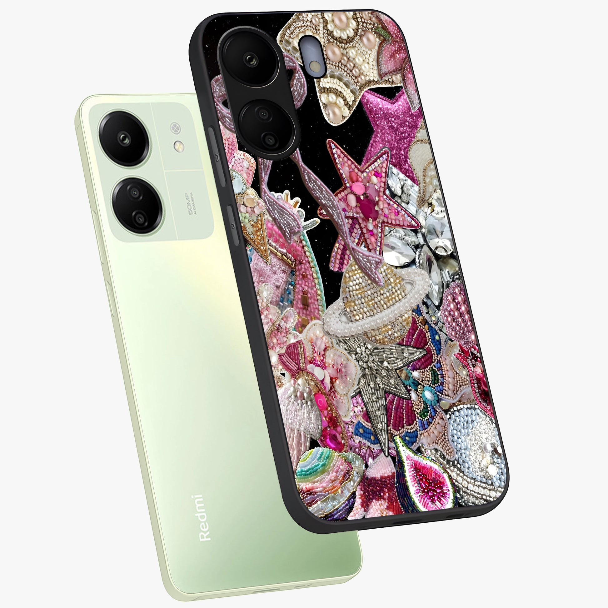 Starlit Jewel Dream Glass Case displayed in angled mockup highlighting glowing celestial jewel design with dreamy aesthetic.