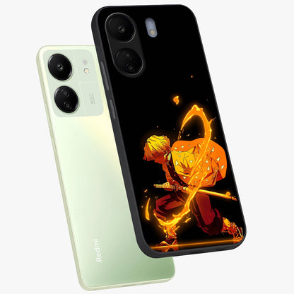 Thunder Flame Execution Glass Case displayed in angled mockup highlighting dramatic fire themed design with intense fantasy aesthetic.