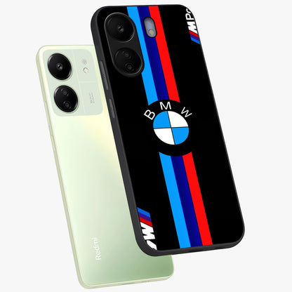 Turbo BMW Beast Glass Case displayed in angled mockup highlighting sleek racing car design with bold automotive aesthetic.