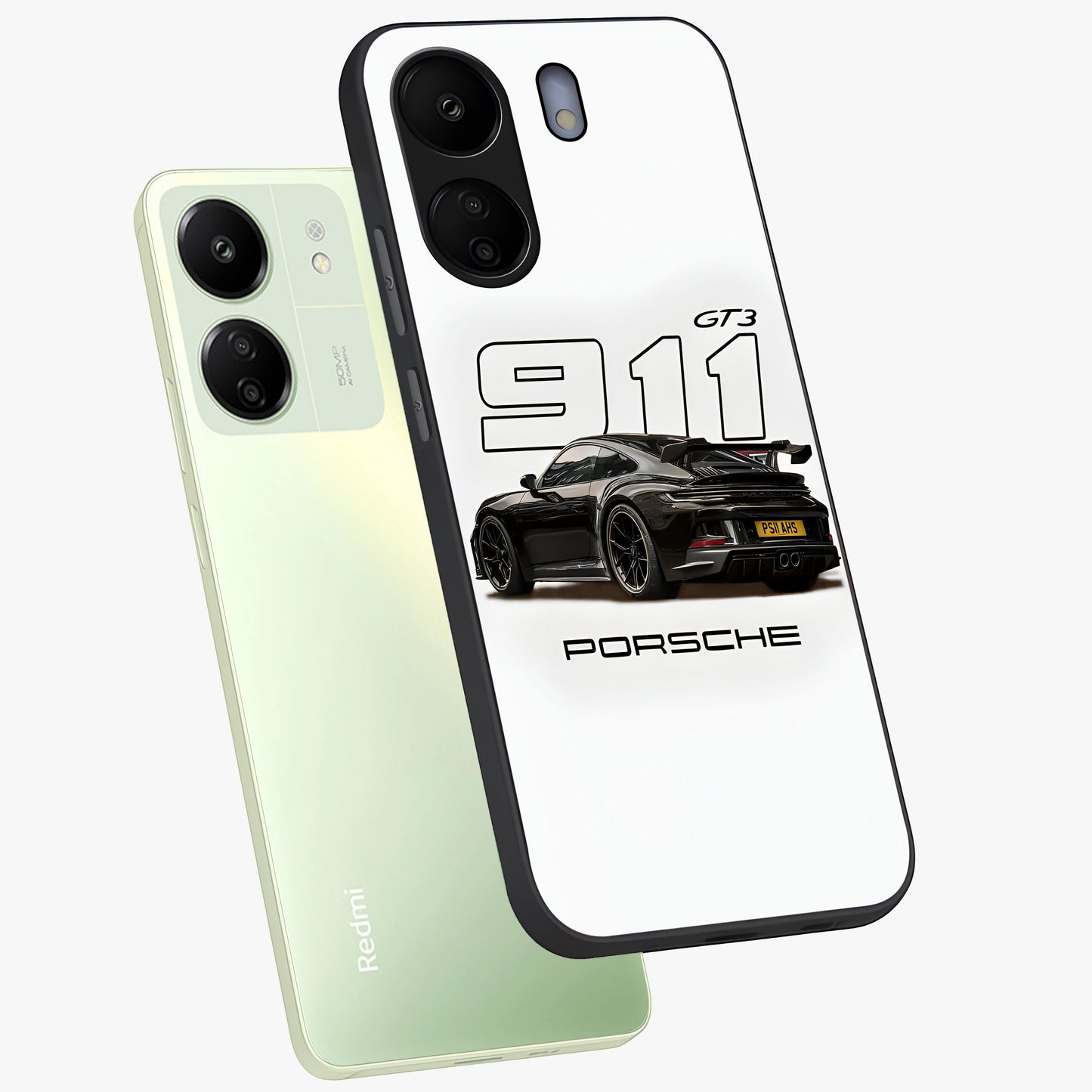 Turbo Legacy Icon Glass Case displayed in angled mockup highlighting dynamic automotive design with performance aesthetic.