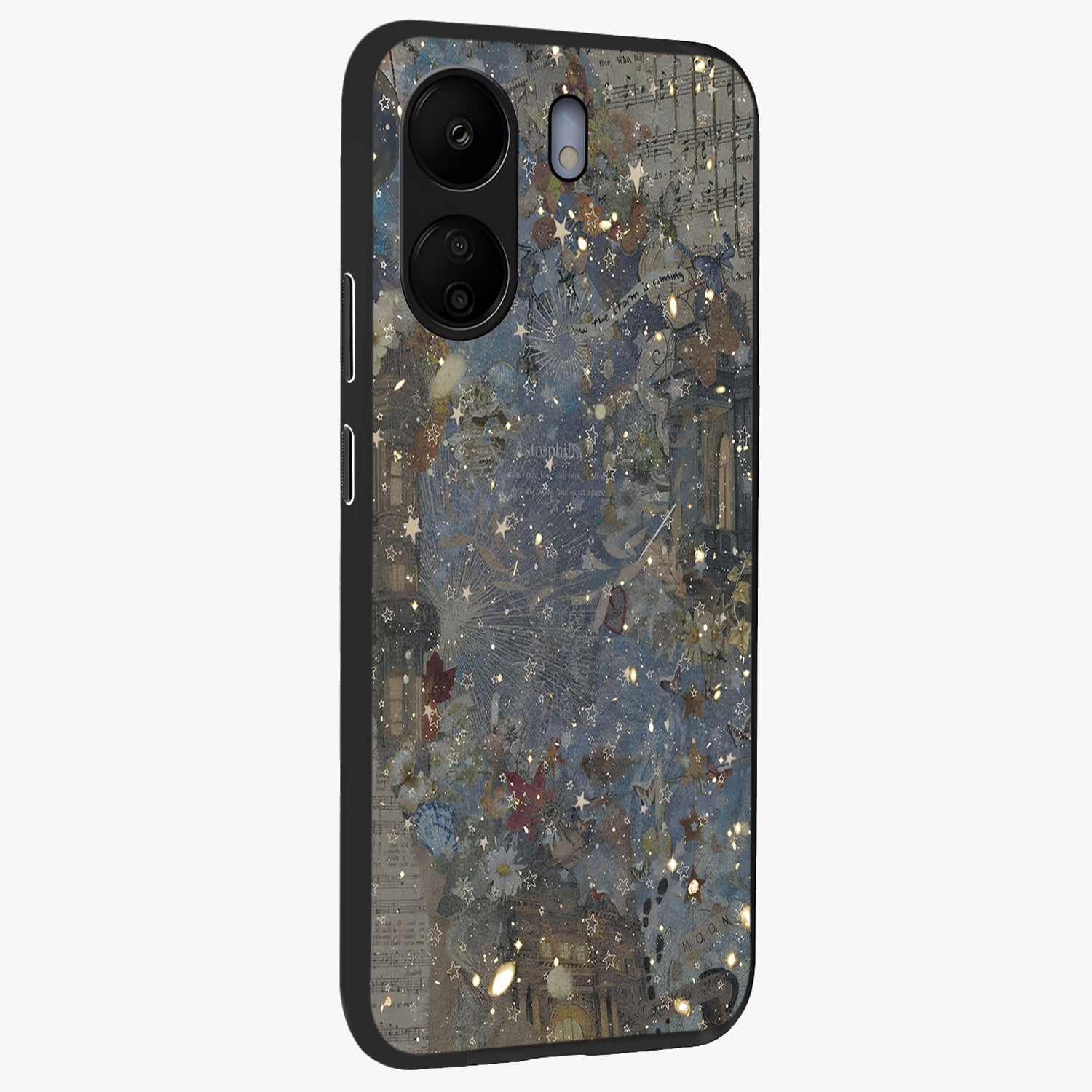 Aesthetic Astrolophia Glass Case upright view showcasing soft aesthetic theme with stylish modern look.