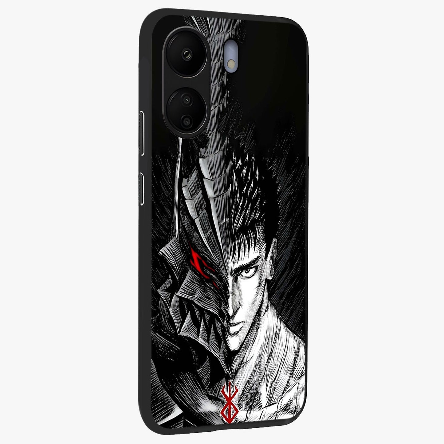 Berserker Blood Oath Glass Case upright view showcasing intense warrior aesthetic with dramatic artistic style.