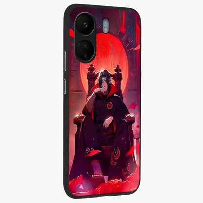 Blood Moon Sovereign Glass Case upright view showcasing powerful moon inspired artwork with cosmic aesthetic style.
