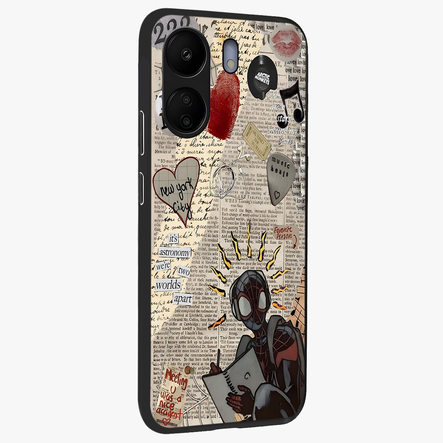 City Dream Sketch Glass Case upright view showcasing urban skyline artwork with stylish hand drawn design.