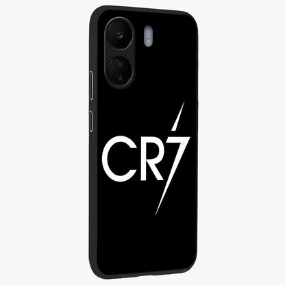 Cr7 Elite Strike Glass Case upright view showcasing energetic football inspired design with modern sports aesthetic.