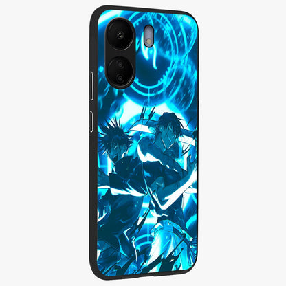 Cursed Energy Clash Glass Case upright view showcasing dramatic clash artwork with bold supernatural theme.
