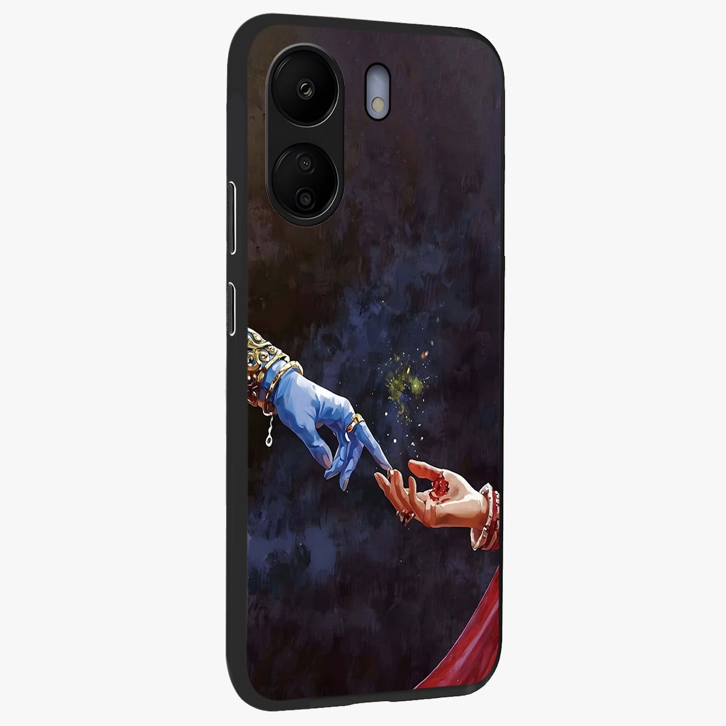 Divine Touch Eternal Glass Case upright view showcasing peaceful spiritual artwork with eternal divine theme.