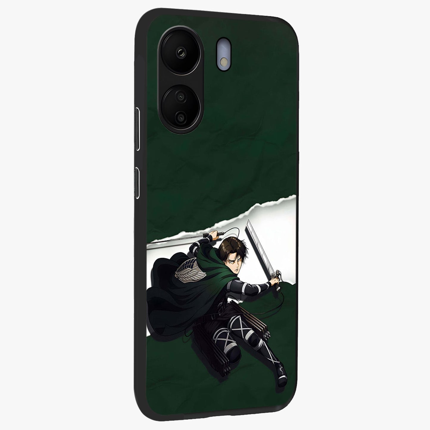Emerald War Vanguard Glass Case upright view showcasing dramatic warrior artwork with bold fantasy theme.