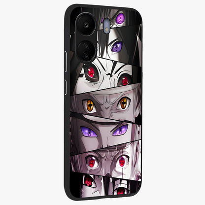 Eyes of Destiny Glass Case upright view showcasing symbolic eye artwork with dramatic artistic theme.