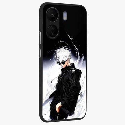 Limitless Shadow King Glass Case upright view showcasing bold shadow warrior artwork with epic fantasy theme.