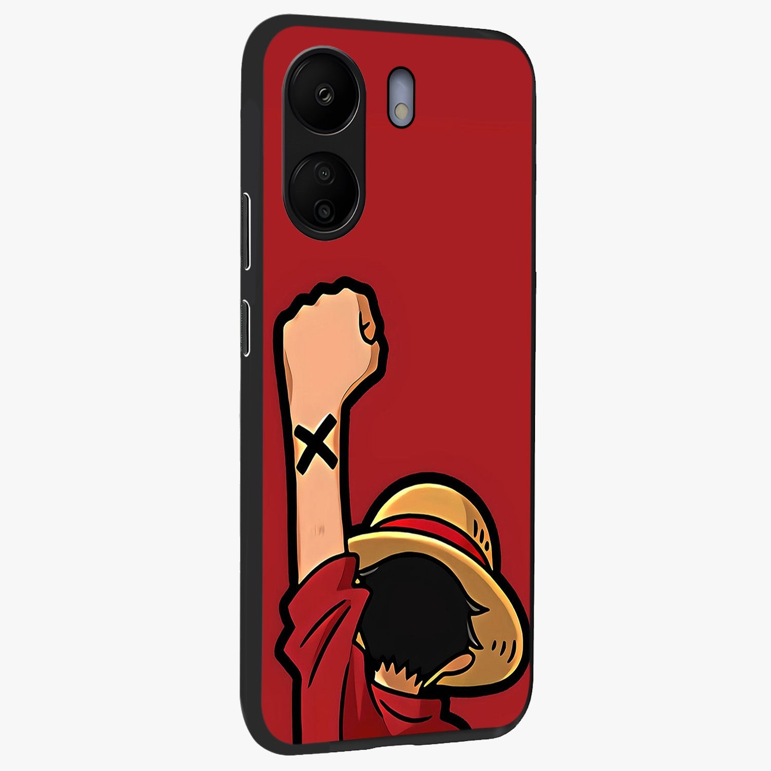 Luffy X Spirit Glass Case upright view showcasing striking anime artwork with adventurous character theme.